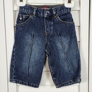 👶 GUESS Baby Jeans 6–9 M Denim Blue ✨ Snap Inseam | Elastic Waist